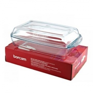 Borcam Plat four rect. + couvercle 34x19 cm